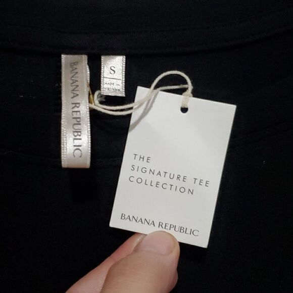 Banana Republic The Signature Tee Collection Long Sleeve Tunic in Black Size S - Picture 11 of 13